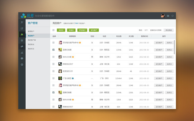 社會化營銷管理軟件界面設(shè)計